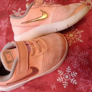 Peach and Gold Nike Girls size 10C